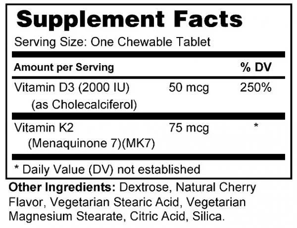 Vitamin D3 & K2 (Chewable)